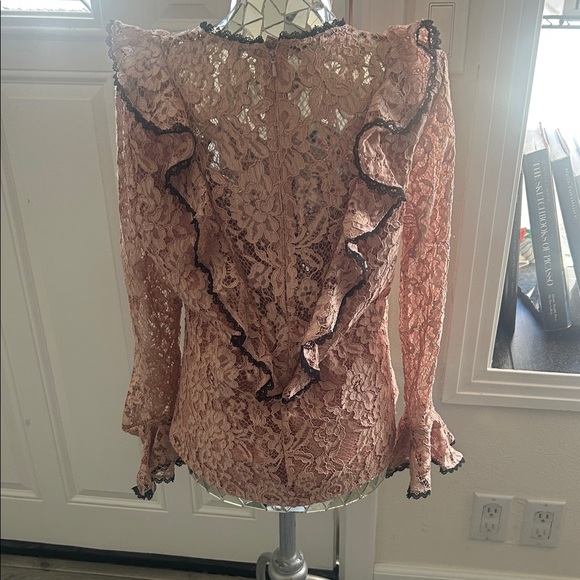 ALEXIS Lace Ruffle Top - Pink - Picture 9 of 11